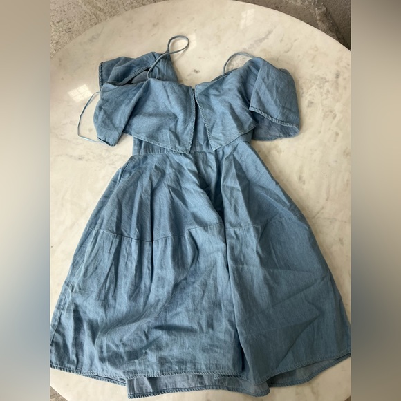 N/nicholas dress ruffle off the shoulder sleeves - Picture 2 of 5